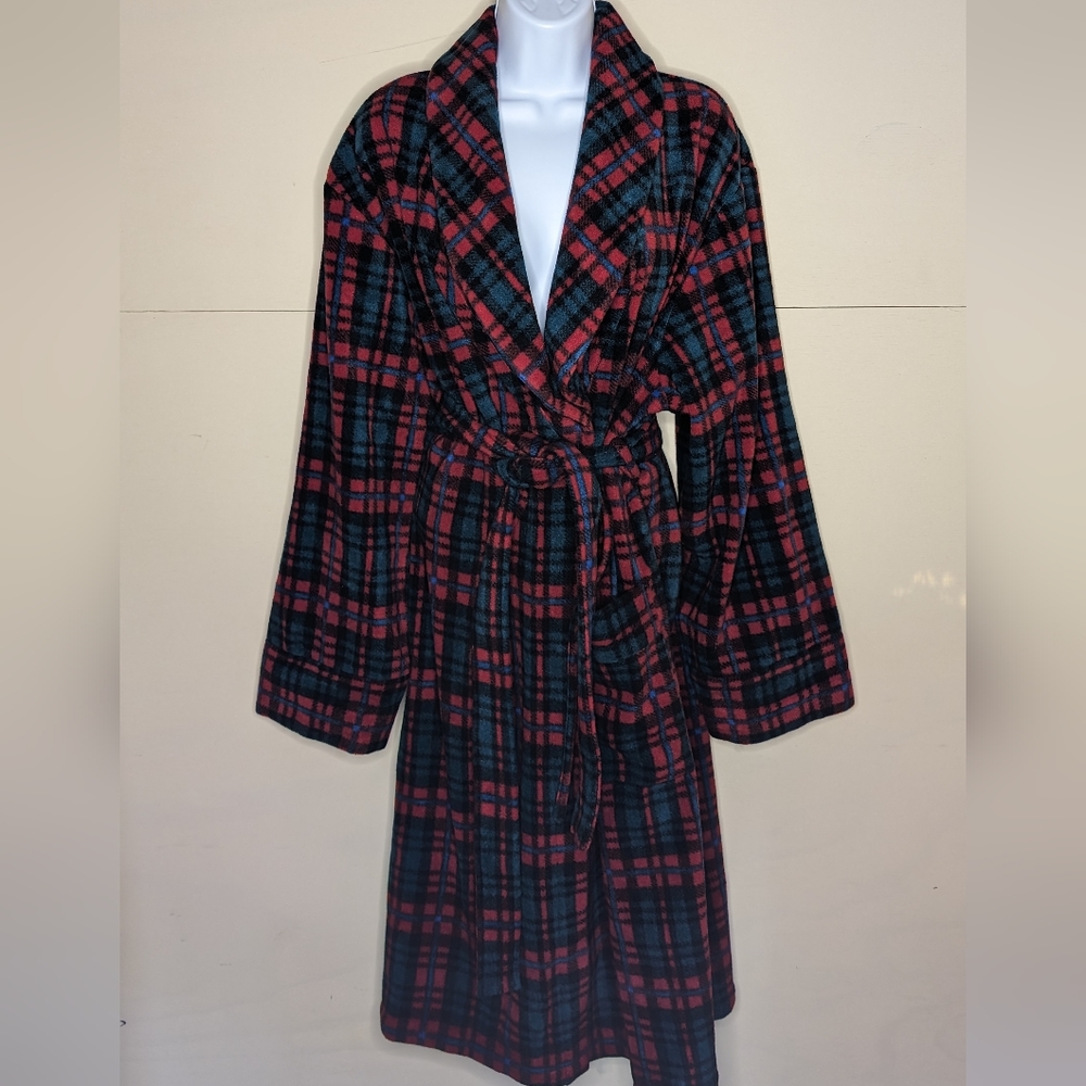 Avon Fleece Plaid Robe Long and Extra Cozy